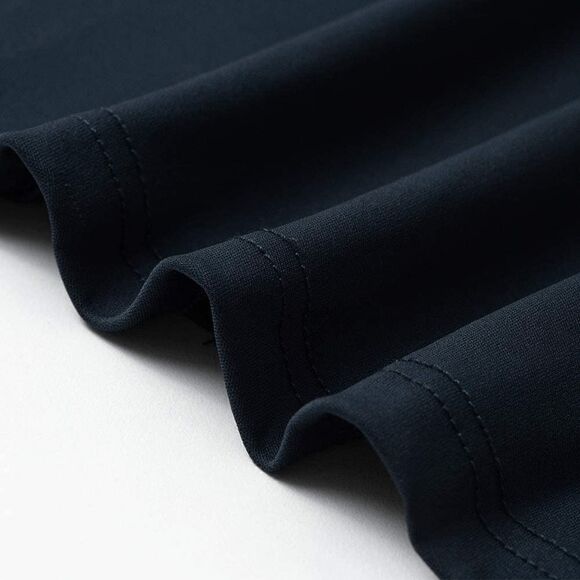 Elegant Lace Patchwork Square Neck Knee Length Pencil Navy Dress SIZE XL NEW - Picture 4 of 7